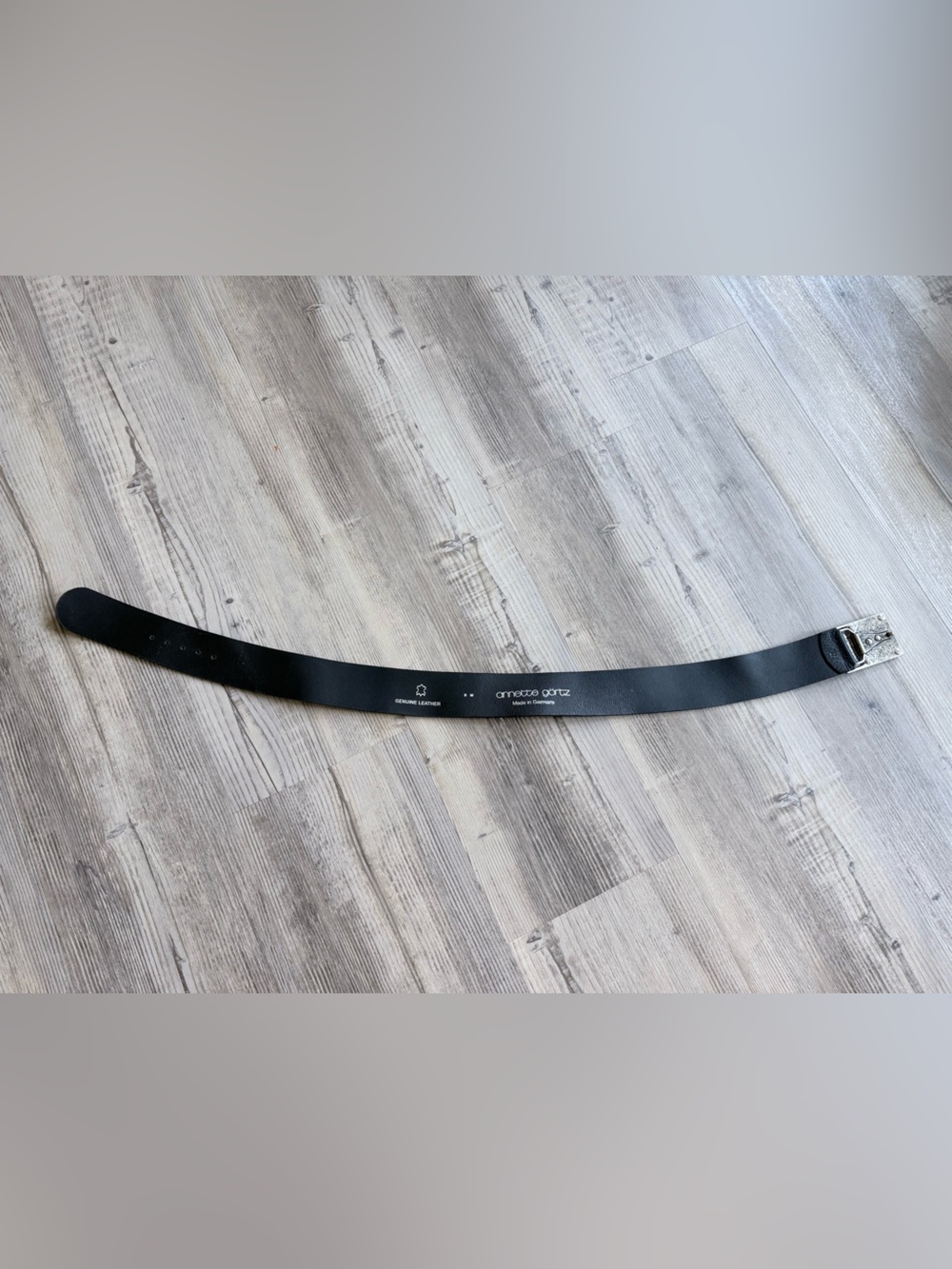 Black genuine leather Annette gortz belt - Picture 3 of 4